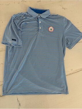 Good Good Golf Club Polo Fighting For Par Men’s Large Blue Striped